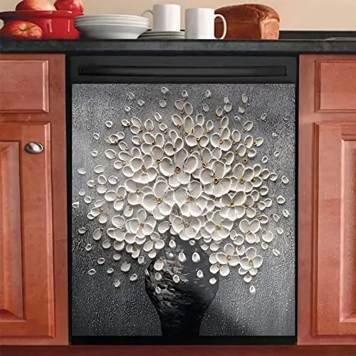 Vase Flower Dishwasher Covers for The Front Magnetic,White Floral Refrigerator Magnetic Stickers,Spring Home Cabinet Decor Panel
Vase Flower Dishwasher Covers for The Front Magnetic,White Floral Refrigerator Magnetic Stickers,Spring Home Cabinet Decor Panel