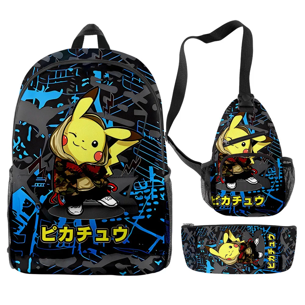 Pikachu Pokemon Pet Elf School Bag Backpack Shoulder Bag Pencil Case Three-piece Set Children's Schoolbag Zipper Shoulders
Pikachu Pokemon Pet Elf School Bag Backpack Shoulder Bag Pencil Case Three-piece Set Children's Schoolbag Zipper Shoulders