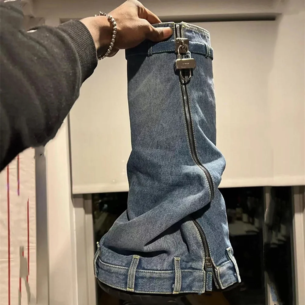 2023 Autumn Winter Women Knee High Boots Metal Decoration Zipper Thick Heel Punk Motorcycle Boots Tall Boots Wedge Heel Shoes
2023 Autumn Winter Women Knee High Boots Metal Decoration Zipper Thick Heel Punk Motorcycle Boots Tall Boots Wedge Heel Shoes