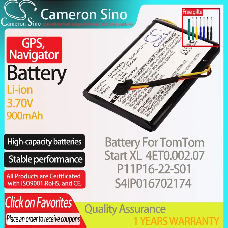 CameronSino Батарея для начать TomTom XL 4ET0.002.07 подходит для навигатора TomTom P11P16-22-S01 S4IP016702174 GPS, аккумулятор для навигатора Батарея 900 мА/ч, 3,70 V
CameronSino Батарея для начать TomTom XL 4ET0.002.07 подходит для навигатора TomTom P11P16-22-S01 S4IP016702174 GPS, аккумулятор для навигатора Батарея 900 мА/ч, 3,70 V