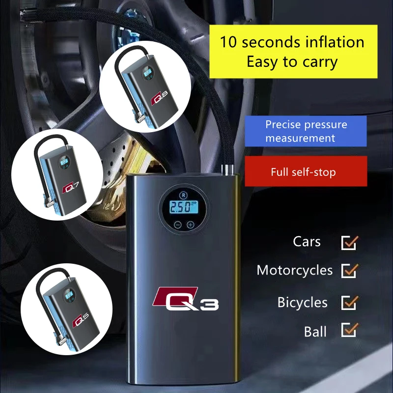 Car Electrical Air Pump Mini Portable Wireless Tire Inflatable Pump Inflator Air Compressor Pump for Audi Q3 Q5 Q7 Q8 accessorie
Car Electrical Air Pump Mini Portable Wireless Tire Inflatable Pump Inflator Air Compressor Pump for Audi Q3 Q5 Q7 Q8 accessorie