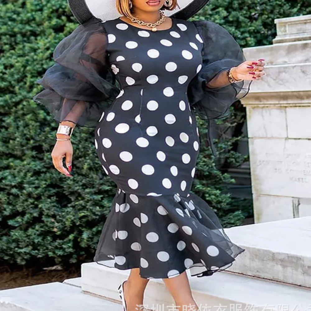 2022 High Waist Polka Dot Skirt Black Sexy Chest Wrap Round Neck Temperament Commuter Hip Wrap Skirt Plus Size Dresses For Women
2022 High Waist Polka Dot Skirt Black Sexy Chest Wrap Round Neck Temperament Commuter Hip Wrap Skirt Plus Size Dresses For Women