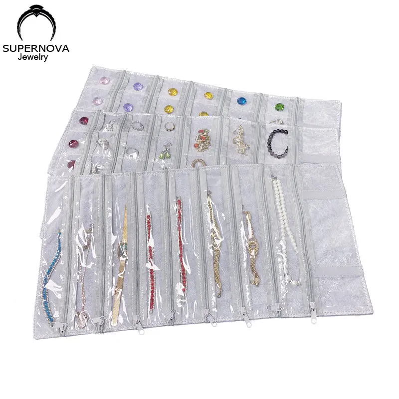 Grey Velvet Portable Travel Jewelry Display Zipper Roll Bag Earrings Pendant Necklace Chain Storage Case Bracelet Organizer Case
Grey Velvet Portable Travel Jewelry Display Zipper Roll Bag Earrings Pendant Necklace Chain Storage Case Bracelet Organizer Case