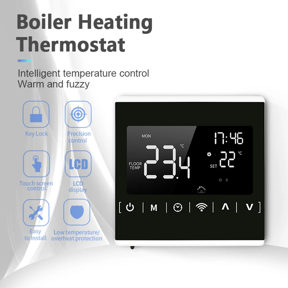 MEIH 85-250V Wi-Fi Smart Thermostat Weekly Programmable Thermostat APP Control Backlight Boiler Heating Temperature Controller
MEIH 85-250V Wi-Fi Smart Thermostat Weekly Programmable Thermostat APP Control Backlight Boiler Heating Temperature Controller