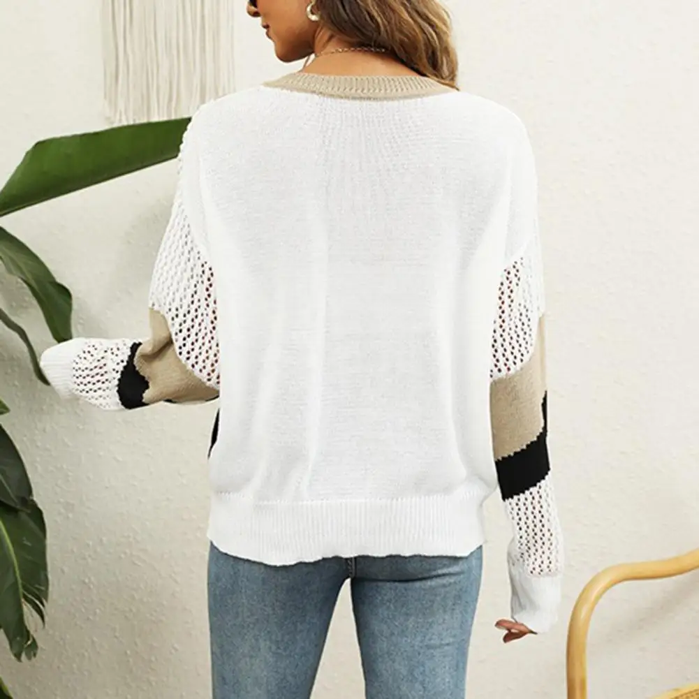 Trendy Pullover Sweater Ribbed Trim Versatile Winter Sweater Women Striped Patchwork Pattern Sweater Jumper
Trendy Pullover Sweater Ribbed Trim Versatile Winter Sweater Women Striped Patchwork Pattern Sweater Jumper