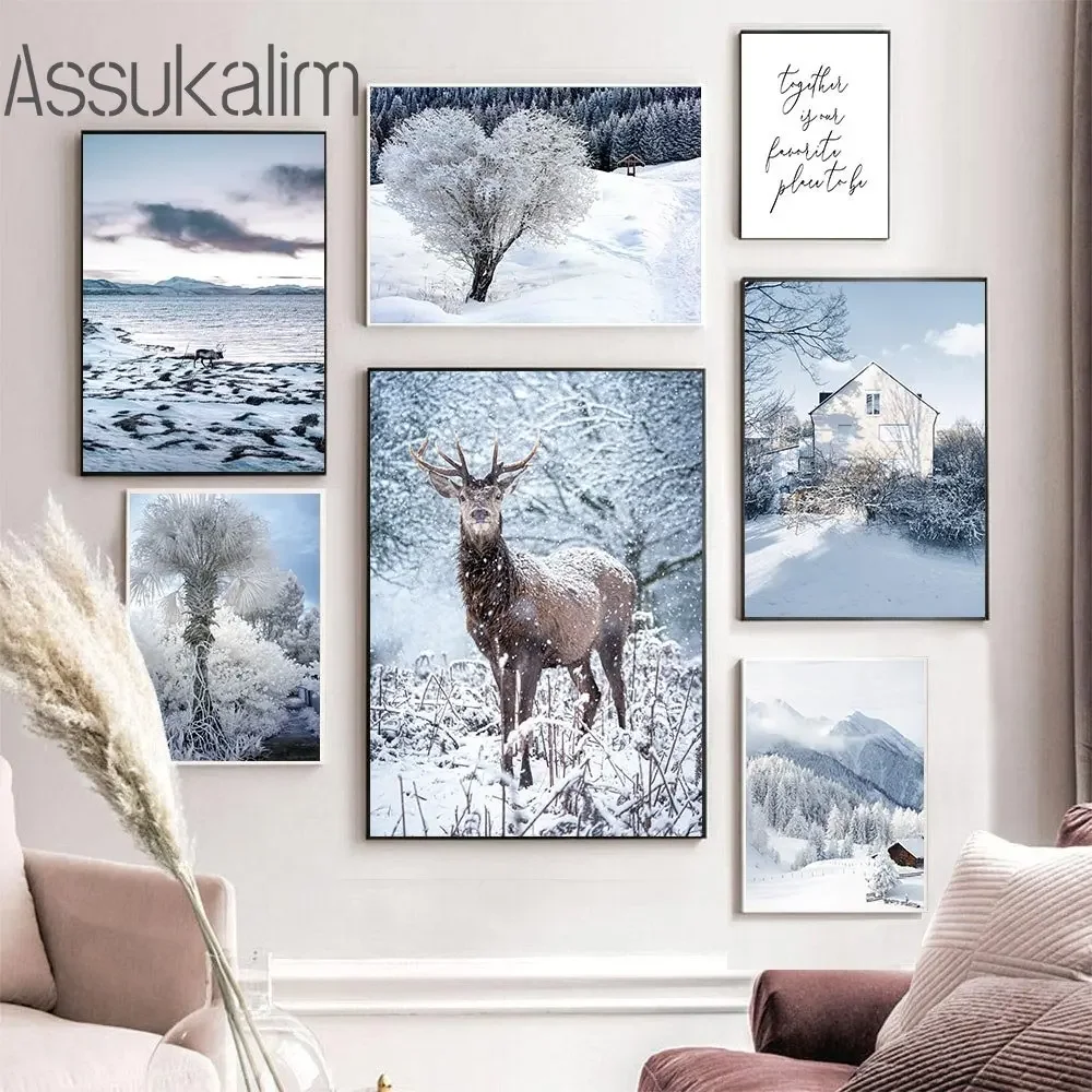 Snow Wall Paintings Reindeer Art Prints Forest Mountain Canvas Poster Beach Print Pictures Nordic Wall Posters Living Room Decor
Snow Wall Paintings Reindeer Art Prints Forest Mountain Canvas Poster Beach Print Pictures Nordic Wall Posters Living Room Decor