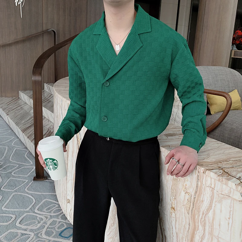2022 Spring Fashion Men's Shirts High Quality Loose Casual Suit Collar Shirt Social Party Tuxedo Streetwear Camisas Para Hombre
2022 Spring Fashion Men's Shirts High Quality Loose Casual Suit Collar Shirt Social Party Tuxedo Streetwear Camisas Para Hombre