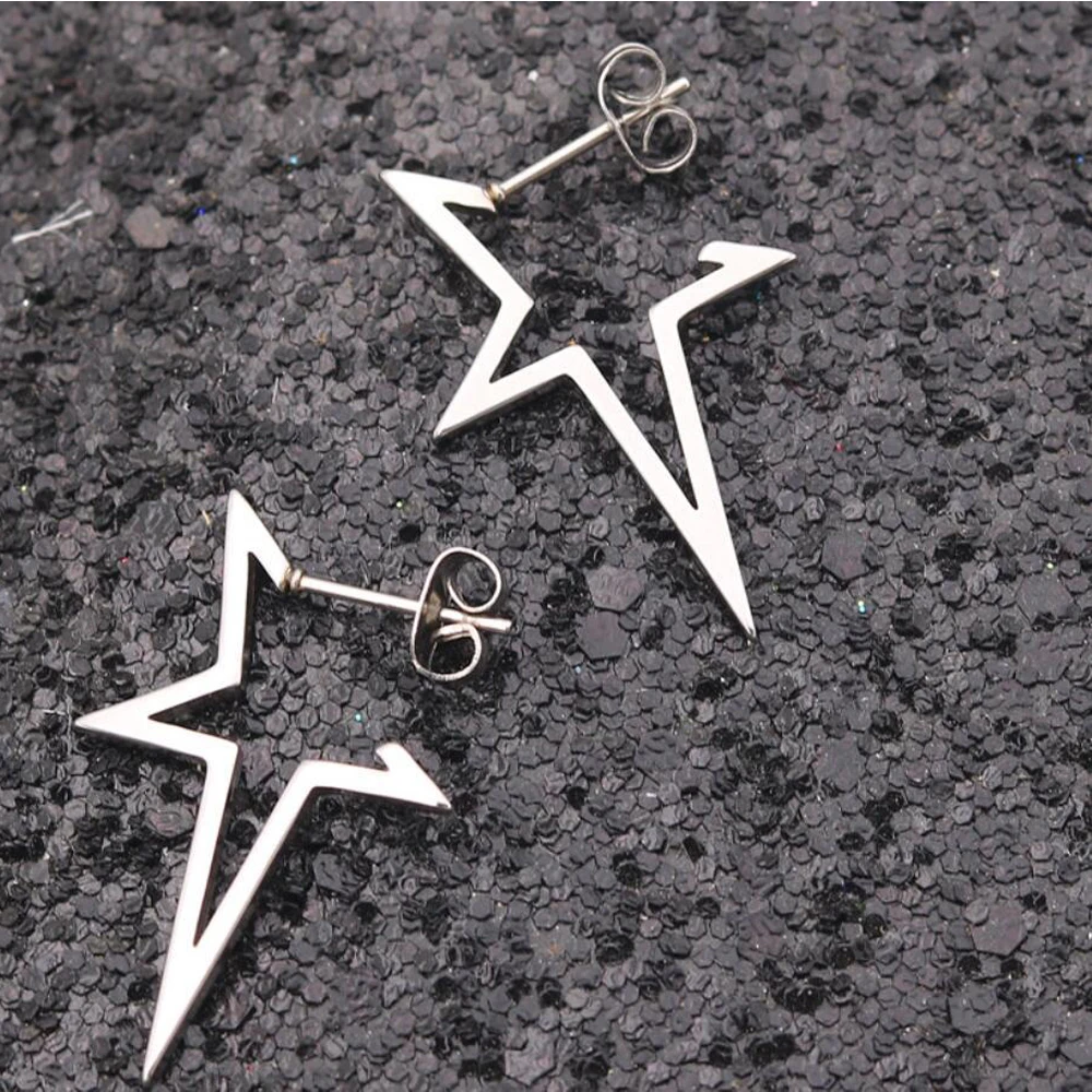 Big Star Earrings Punk Stud Earrings Simplicity Stainless Steel Earrings for Women Jewelry 2021 Wholesale Oorbellen
Big Star Earrings Punk Stud Earrings Simplicity Stainless Steel Earrings for Women Jewelry 2021 Wholesale Oorbellen