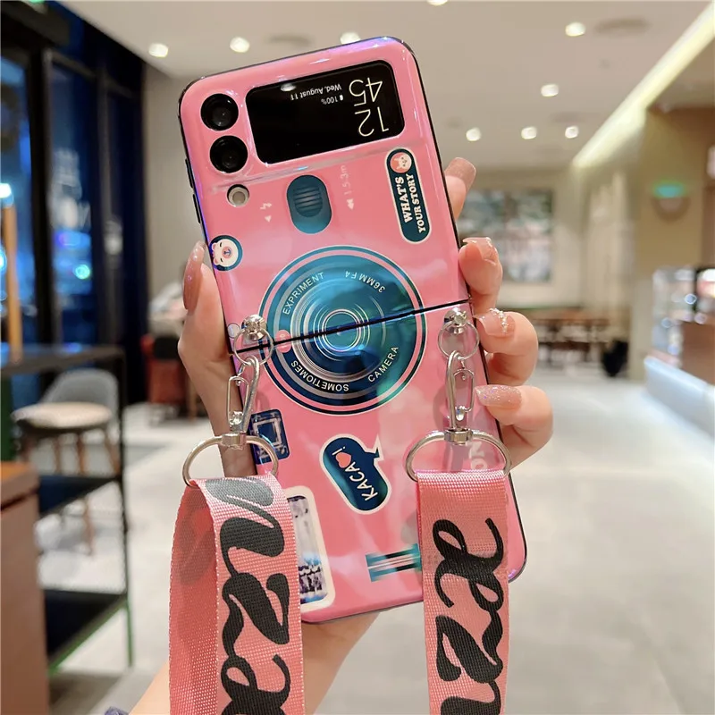 Fashion Blue light camera lanyard Case For Samsung Galaxy Z Flip 3 Acrylic Phone Protective Cover Coque for Z Flip3 5G f7110
Fashion Blue light camera lanyard Case For Samsung Galaxy Z Flip 3 Acrylic Phone Protective Cover Coque for Z Flip3 5G f7110