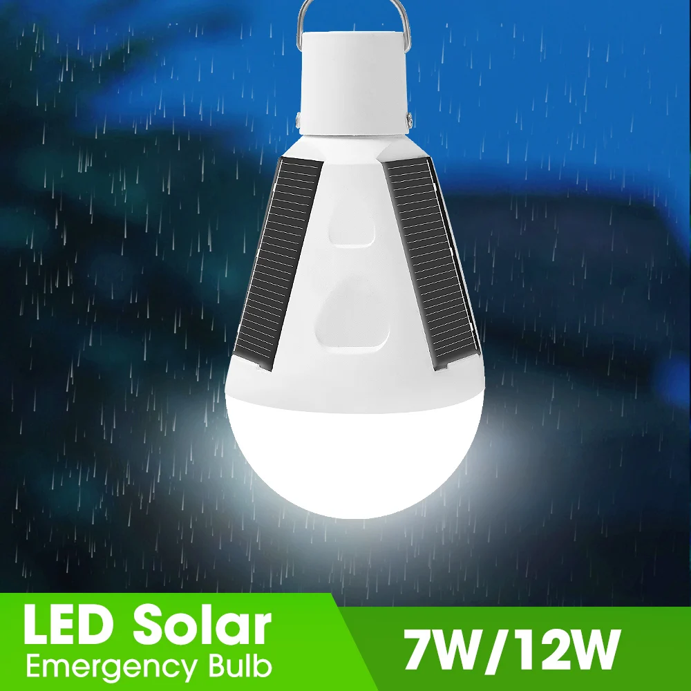 7/12W Portable Solar Light Hanging Lamp Built-in 18650 Battery Emergency Bulb for Outdoor Garden Camping Tent Fishing
7/12W Portable Solar Light Hanging Lamp Built-in 18650 Battery Emergency Bulb for Outdoor Garden Camping Tent Fishing
