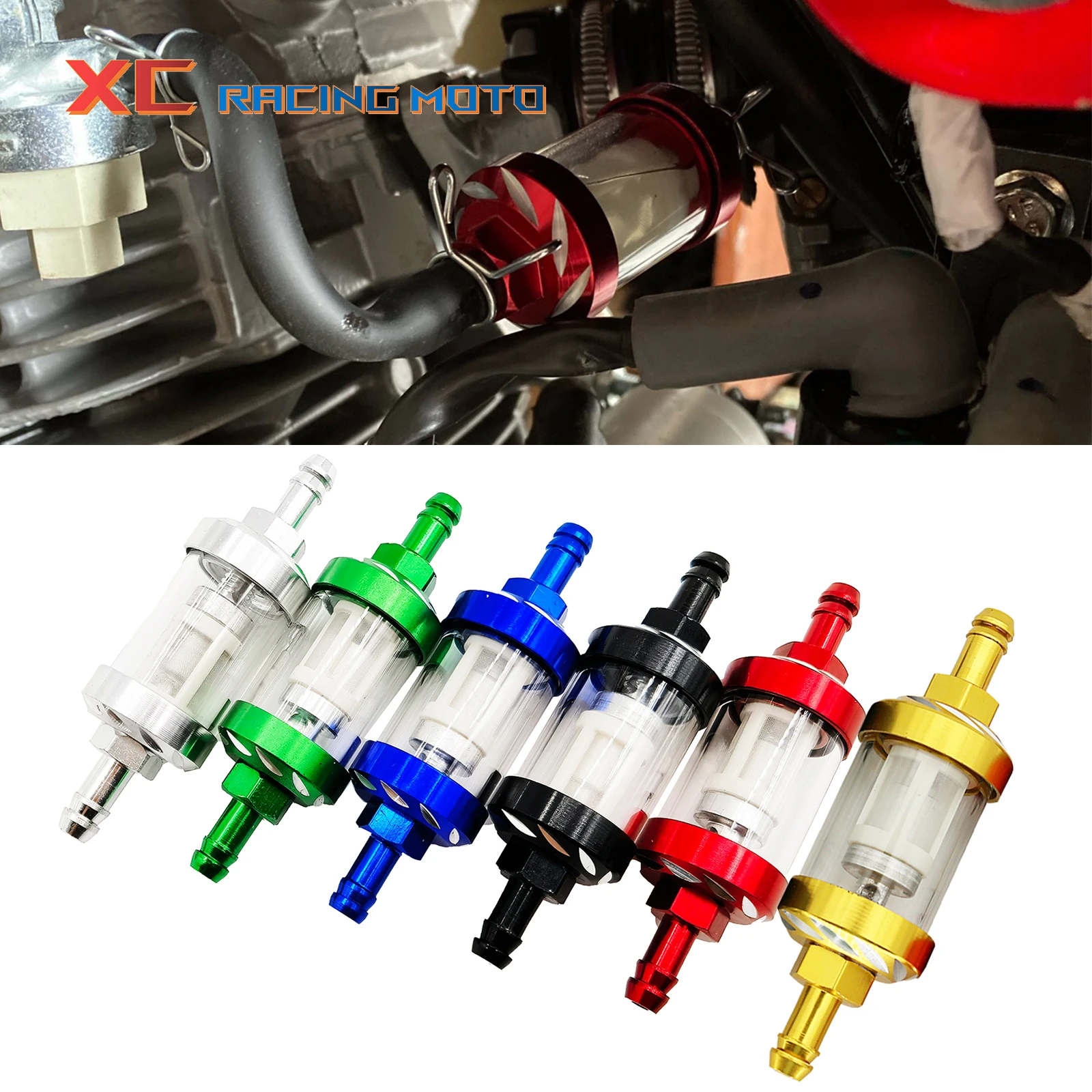7mm CNC Aluminum Alloy Glass Motorcycle Gas Fuel Gasoline Oil Filter Moto Accessories for ATV KTM Honda Kawasaki YAMAHA SUZUKI
7mm CNC Aluminum Alloy Glass Motorcycle Gas Fuel Gasoline Oil Filter Moto Accessories for ATV KTM Honda Kawasaki YAMAHA SUZUKI
