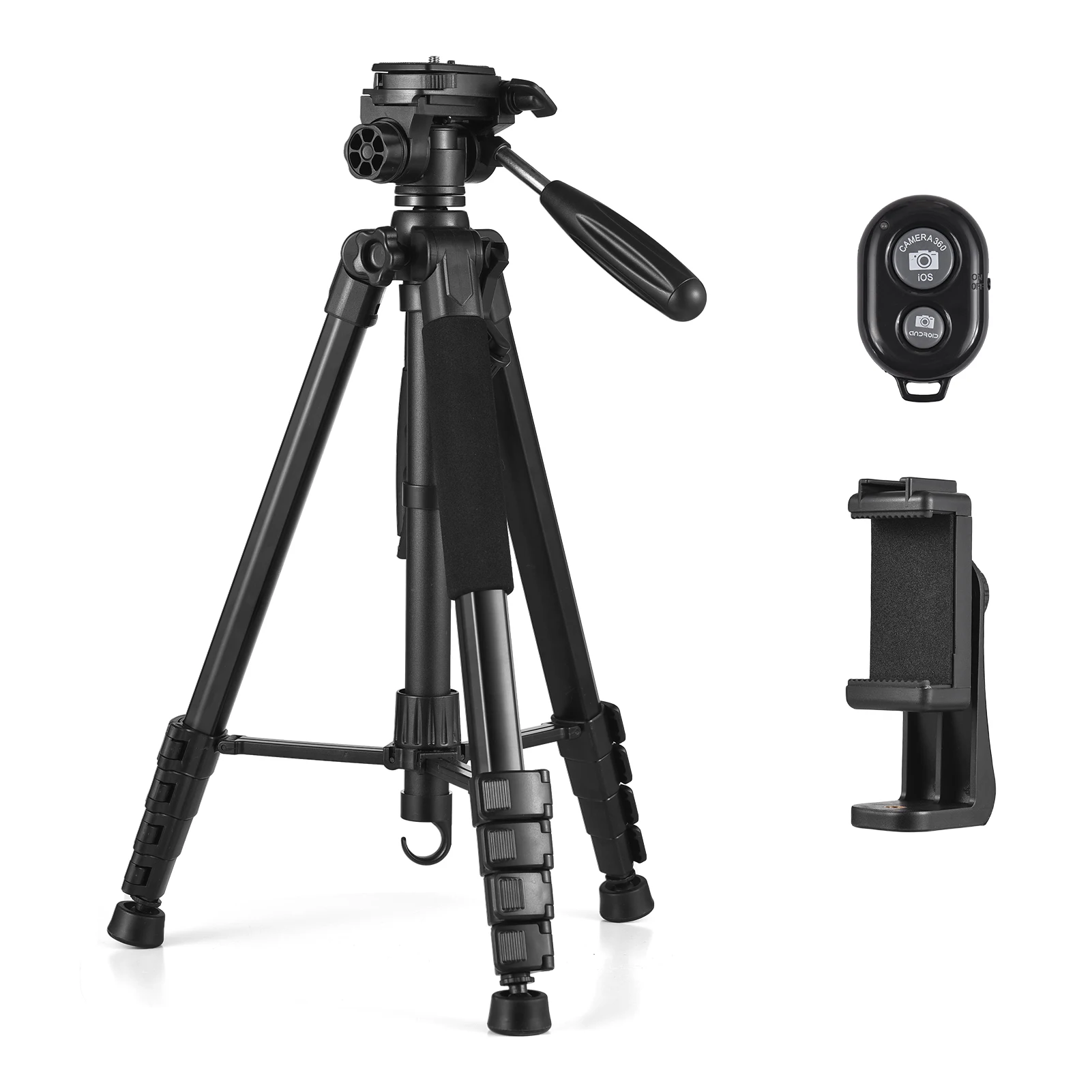 Andoer 1.88M Camera Tripod Stand 1/4 Inch Screw Connection with Phone Clip Remote Shutter Replacement for Canon Sony Nikon
Andoer 1.88M Camera Tripod Stand 1/4 Inch Screw Connection with Phone Clip Remote Shutter Replacement for Canon Sony Nikon