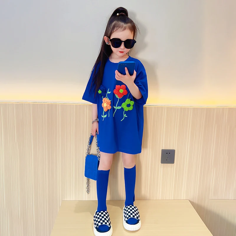 Summer Girls Long T Shirt Baby Tee Dress Kids Tops Children Streetwear Clothes Fashion 3D Ball Floral Patch Cotton 5-13Y
Summer Girls Long T Shirt Baby Tee Dress Kids Tops Children Streetwear Clothes Fashion 3D Ball Floral Patch Cotton 5-13Y