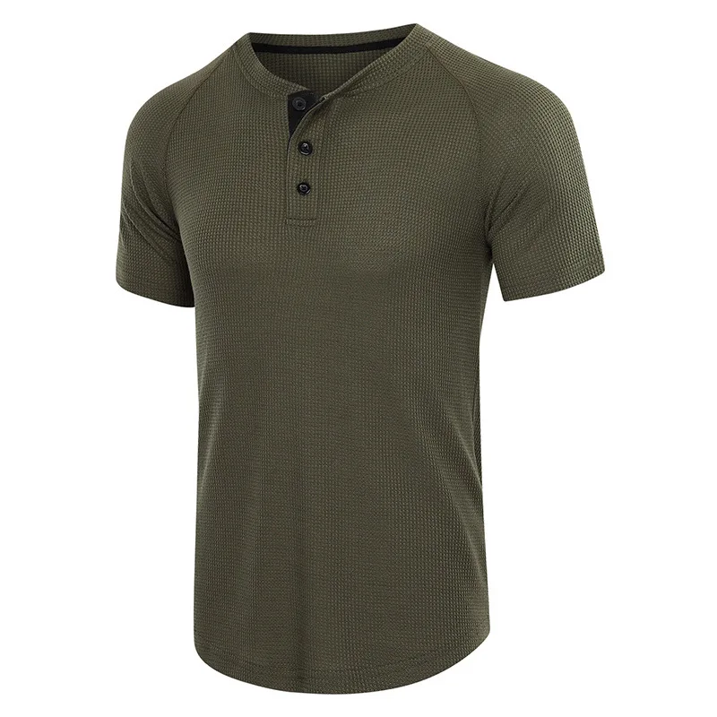 Men's T-shirt Summer Fashion Solid Color Slim Fit T-shirt Tops Men's Casual Short Sleeve Single Breasted O-Neck Pullover T-shirt
Men's T-shirt Summer Fashion Solid Color Slim Fit T-shirt Tops Men's Casual Short Sleeve Single Breasted O-Neck Pullover T-shirt