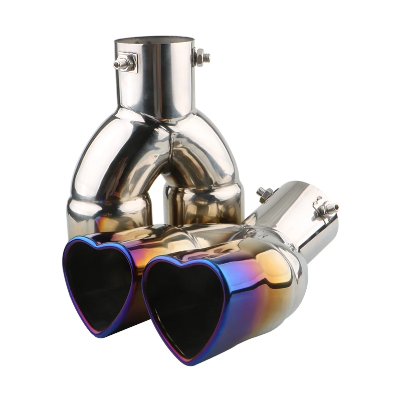Car Exterior Accessories Universal Heart Shape Style Stainless Steel Rear Exhaust Tips Muffler Tail Double-Pipe Tube Tips
Car Exterior Accessories Universal Heart Shape Style Stainless Steel Rear Exhaust Tips Muffler Tail Double-Pipe Tube Tips