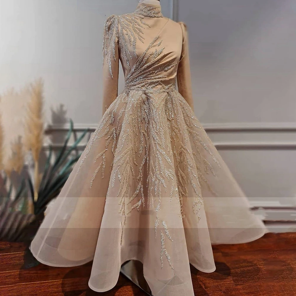 Private Custom Long Puff Sleeves Prom Gown High Collar Tea Length Organza Festival Formal Party Homecoming Dress
Private Custom Long Puff Sleeves Prom Gown High Collar Tea Length Organza Festival Formal Party Homecoming Dress