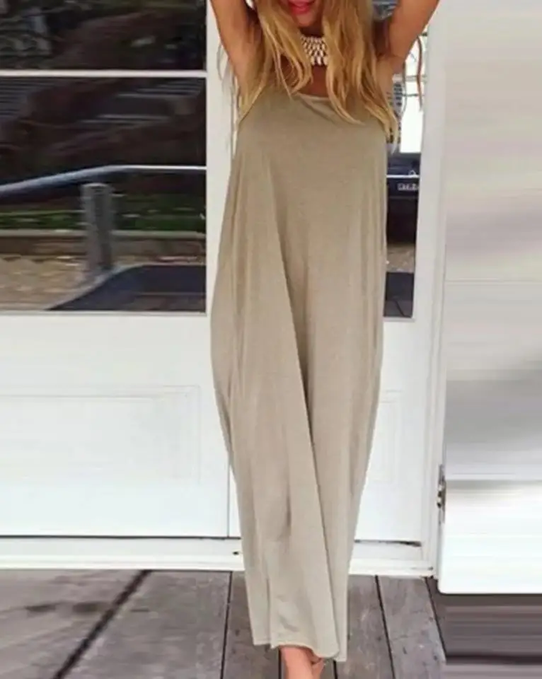Sexy Women's Dresses Sleeveless Backless Round Neck Ruched 2022 Summer Dress Casual Maxi Thick Strap Plain Beach Vacation Dress
Sexy Women's Dresses Sleeveless Backless Round Neck Ruched 2022 Summer Dress Casual Maxi Thick Strap Plain Beach Vacation Dress