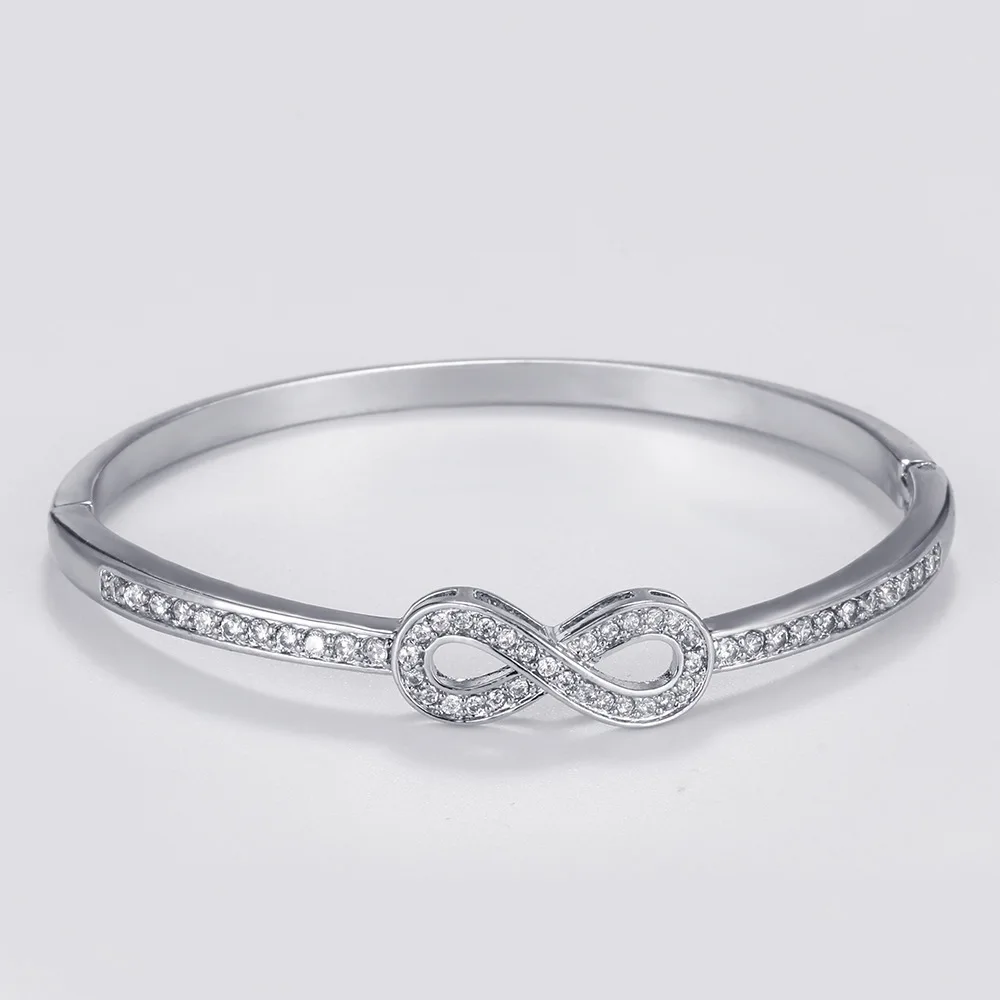 New fashion women's round micro-encrusted zircon bracelet Simple 8-shaped bracelet silver color rose gold color
New fashion women's round micro-encrusted zircon bracelet Simple 8-shaped bracelet silver color rose gold color