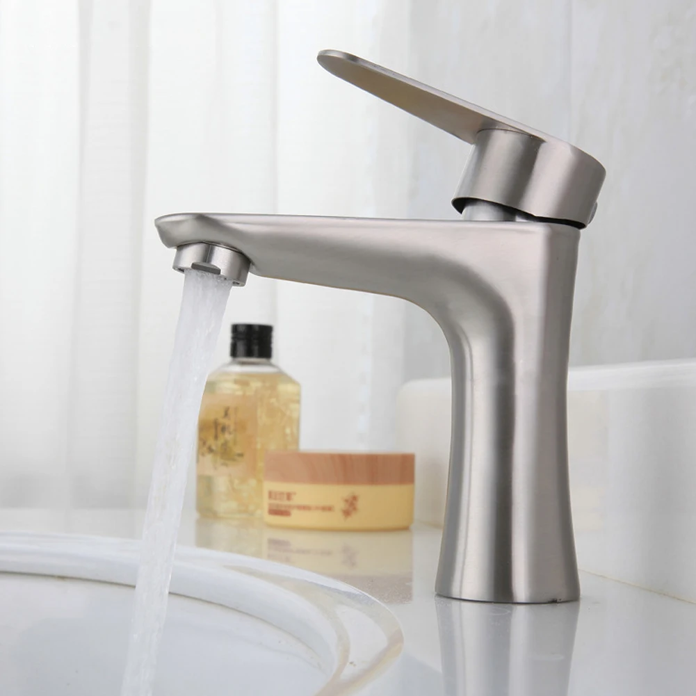 Bathroom Basin Sink Faucets Stainless Steel Brushed Silver Single Cold Taps Kitchen Bathroom Basin Faucets Ceramic Valve
Bathroom Basin Sink Faucets Stainless Steel Brushed Silver Single Cold Taps Kitchen Bathroom Basin Faucets Ceramic Valve
