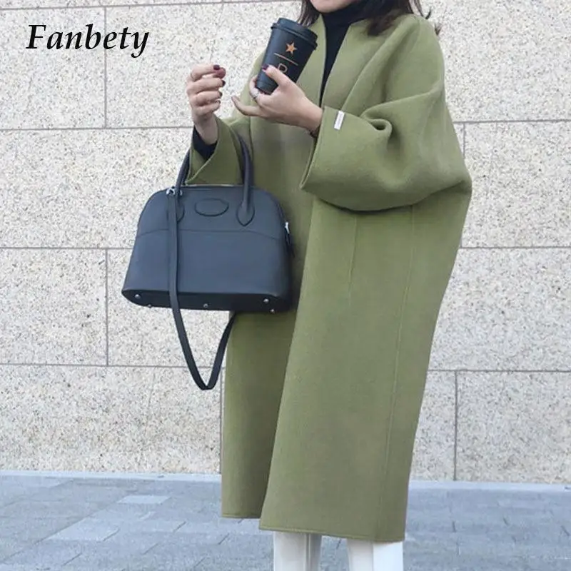 2022 Winter Women Warm Thicked Wool Coats Fashion Fat-Sleeved Solid Loose Woolen Overcoat Korean Style Round Neck Cardigan Coat
2022 Winter Women Warm Thicked Wool Coats Fashion Fat-Sleeved Solid Loose Woolen Overcoat Korean Style Round Neck Cardigan Coat