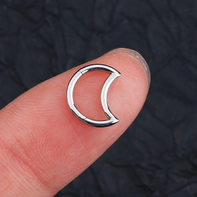 ASTM F136 Titanium Septum Cliker Nose Piercing Ring For Women Moon Hoop Helix Piercing Jewelry Ear Cartilage Tragus Earring
ASTM F136 Titanium Septum Cliker Nose Piercing Ring For Women Moon Hoop Helix Piercing Jewelry Ear Cartilage Tragus Earring
