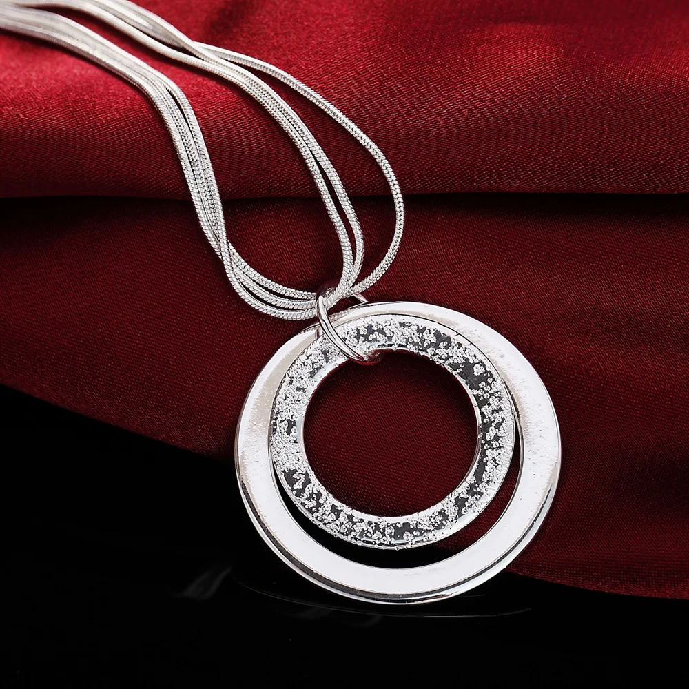 925 Sterling Silver Classic circle Necklace for Women fashion party wedding accessories Jewelry Christmas gifts
925 Sterling Silver Classic circle Necklace for Women fashion party wedding accessories Jewelry Christmas gifts