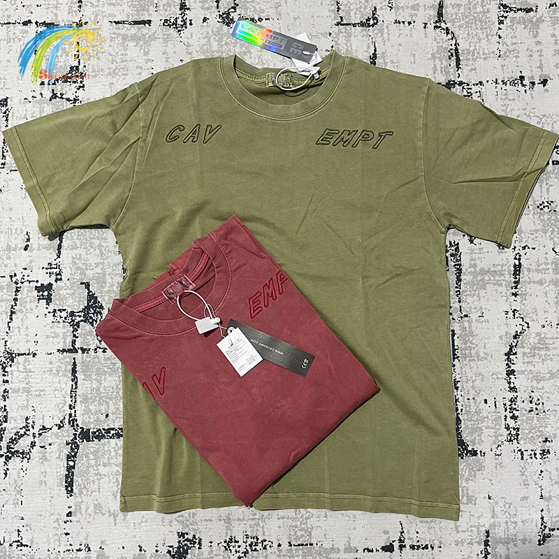 23SS Vintage Washed Old Embroidery Logo CAVEMPT T Shirt Men Women Streetwear Classic Green Red Cav Empt C.E Tee Top With Tags
23SS Vintage Washed Old Embroidery Logo CAVEMPT T Shirt Men Women Streetwear Classic Green Red Cav Empt C.E Tee Top With Tags