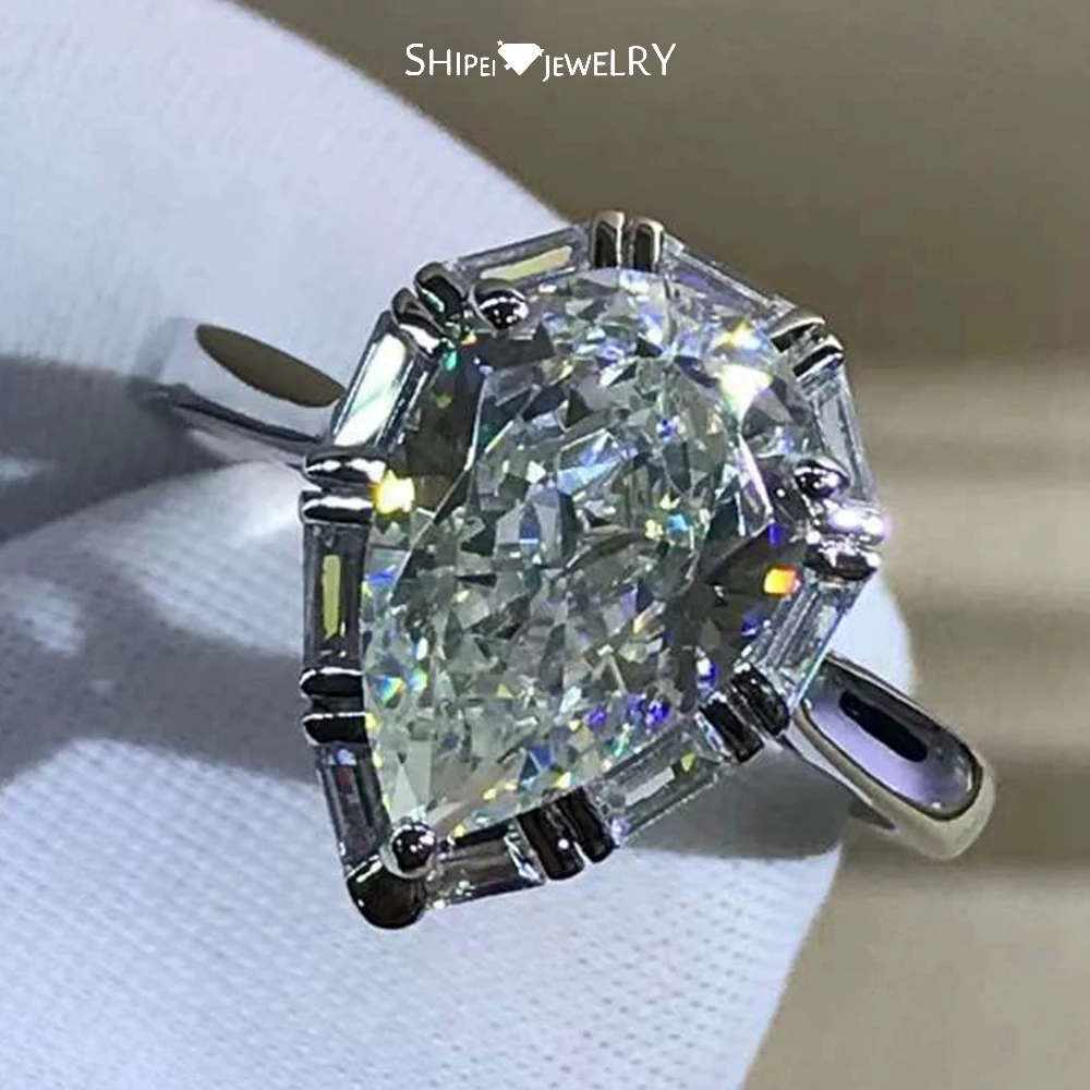 Shipei Classic 925 Sterling Silver VVS 3EX 4CT Pear Created Moissanite Gemstone Cocktail Ring For Women Fine Jewelry Wholesale
Shipei Classic 925 Sterling Silver VVS 3EX 4CT Pear Created Moissanite Gemstone Cocktail Ring For Women Fine Jewelry Wholesale
