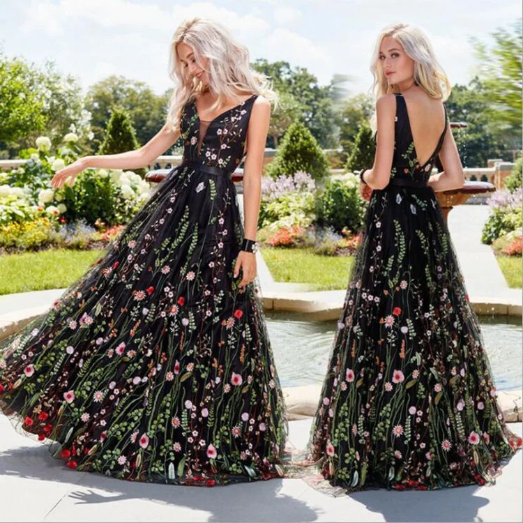 Casual sexy slim temperament elegant new dress,Sexy deep V sleeveless embroidered dress slim open back swing Dress Prom dre2023
Casual sexy slim temperament elegant new dress,Sexy deep V sleeveless embroidered dress slim open back swing Dress Prom dre2023