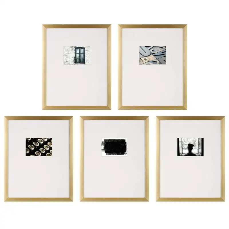 5 Piece Gallery Wall Picture Frame Set 16" x 20" Matted to 5" x 7" with Offset Mat & Hanging Template DIY Decorations
5 Piece Gallery Wall Picture Frame Set 16" x 20" Matted to 5" x 7" with Offset Mat & Hanging Template DIY Decorations