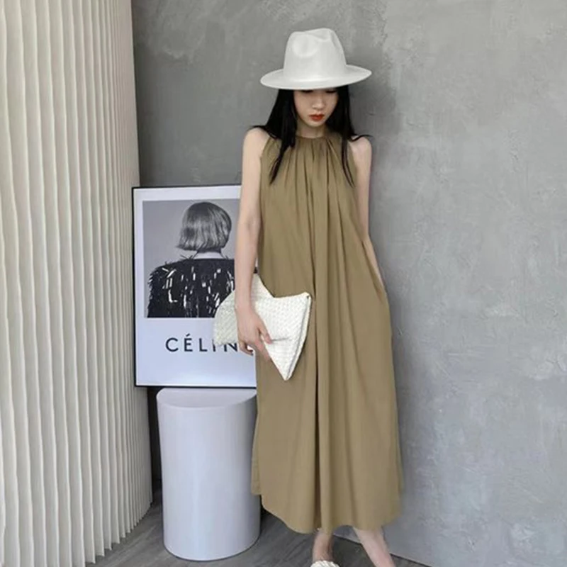 2022 New Summer Sleeveless Mid-Length Dress Niche Profile A-Line Skirt Casual Solid Color Suspender Skirt Ladies Long Skirt
2022 New Summer Sleeveless Mid-Length Dress Niche Profile A-Line Skirt Casual Solid Color Suspender Skirt Ladies Long Skirt