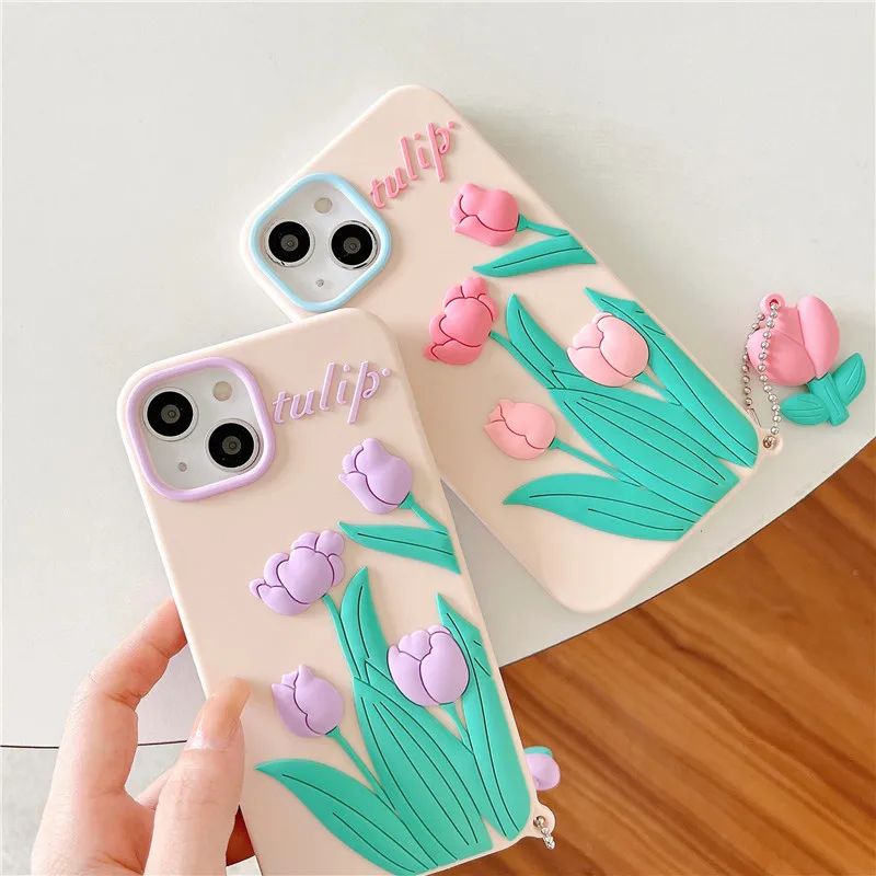 3D Tulip flower Pendant Phone Cases For iPhone X XR XS 11 12 13 Pro Max 8 7 6 Plus Cases Pink Girly Soft Silicone TPU Back Cover
3D Tulip flower Pendant Phone Cases For iPhone X XR XS 11 12 13 Pro Max 8 7 6 Plus Cases Pink Girly Soft Silicone TPU Back Cover