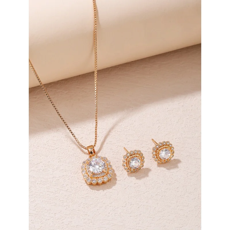 selead Design White Zircon Round Pendant Necklace Earrings Women's Necklace Jewelry New
selead Design White Zircon Round Pendant Necklace Earrings Women's Necklace Jewelry New
