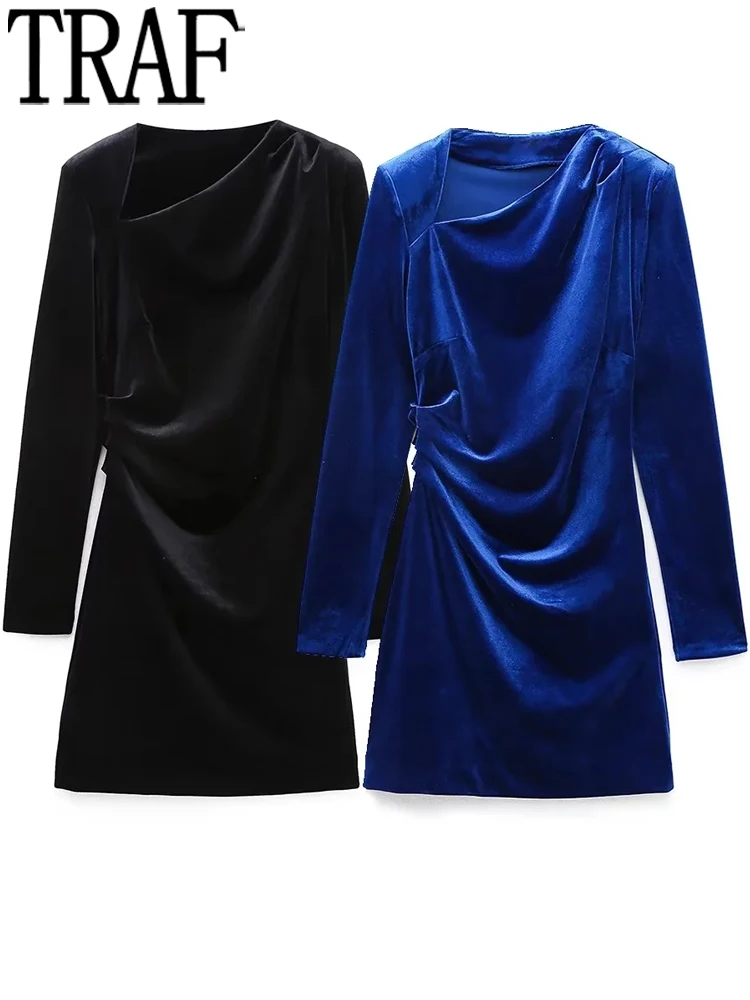 TRAF 2022 Blue Velvet Dress Woman Vintage Black Mini Dress Short Elegant Party Dresses For Women Autumn Winter Evening Dresses
TRAF 2022 Blue Velvet Dress Woman Vintage Black Mini Dress Short Elegant Party Dresses For Women Autumn Winter Evening Dresses