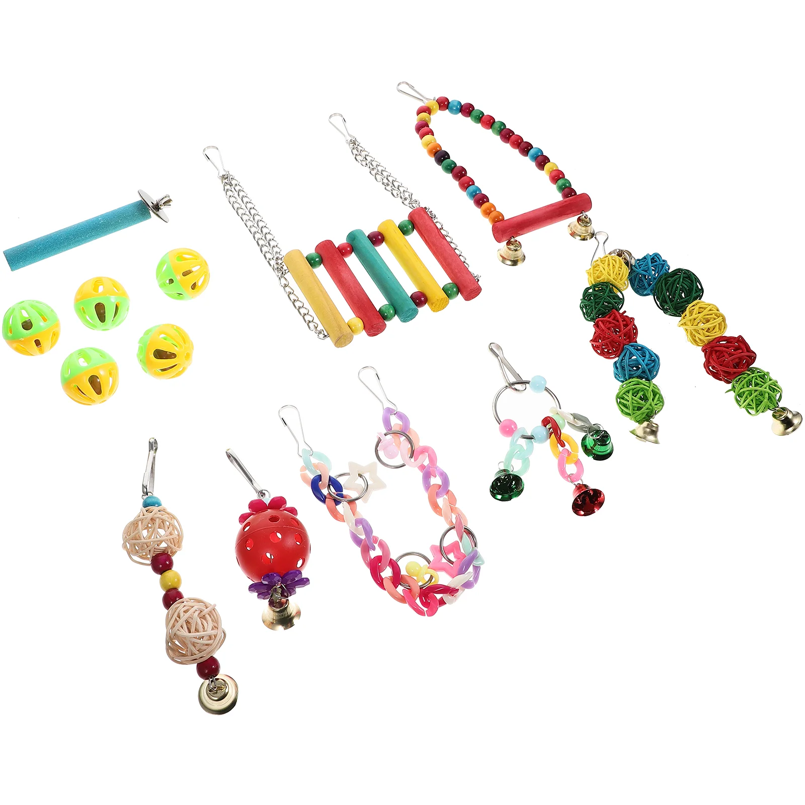 13pcs Bird Hanging Toy Parakeet Standing Perch Toy Bird Cage Hanging Swing Plaything Bird Supply
13pcs Bird Hanging Toy Parakeet Standing Perch Toy Bird Cage Hanging Swing Plaything Bird Supply