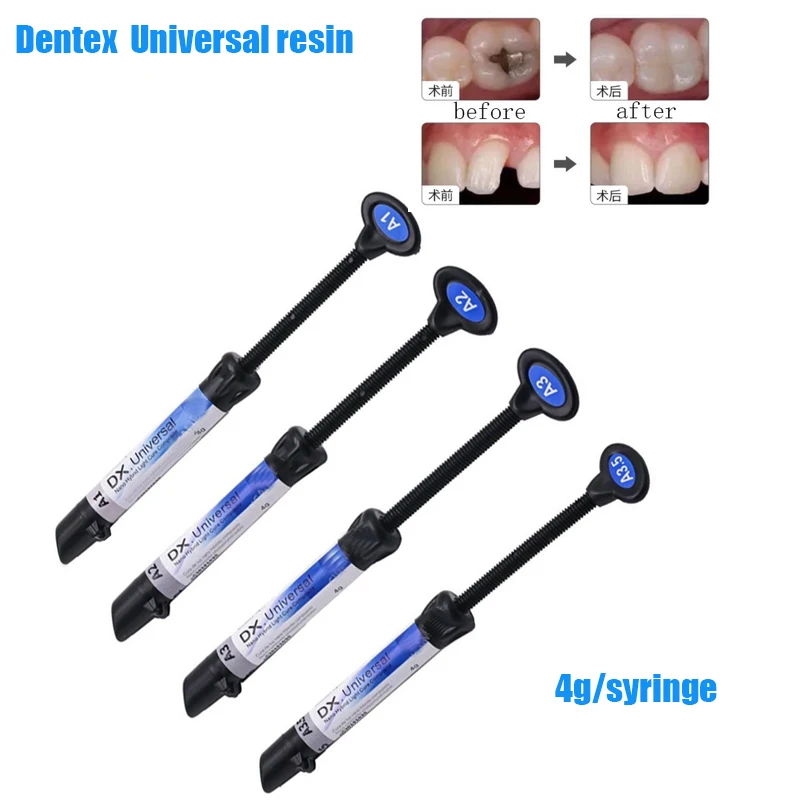 

Стоматологический Универсальный композитный полимер Dentex светильник Cure, универсальный нано-Гибридный наполняющий материал для зубов A1 A2, тень