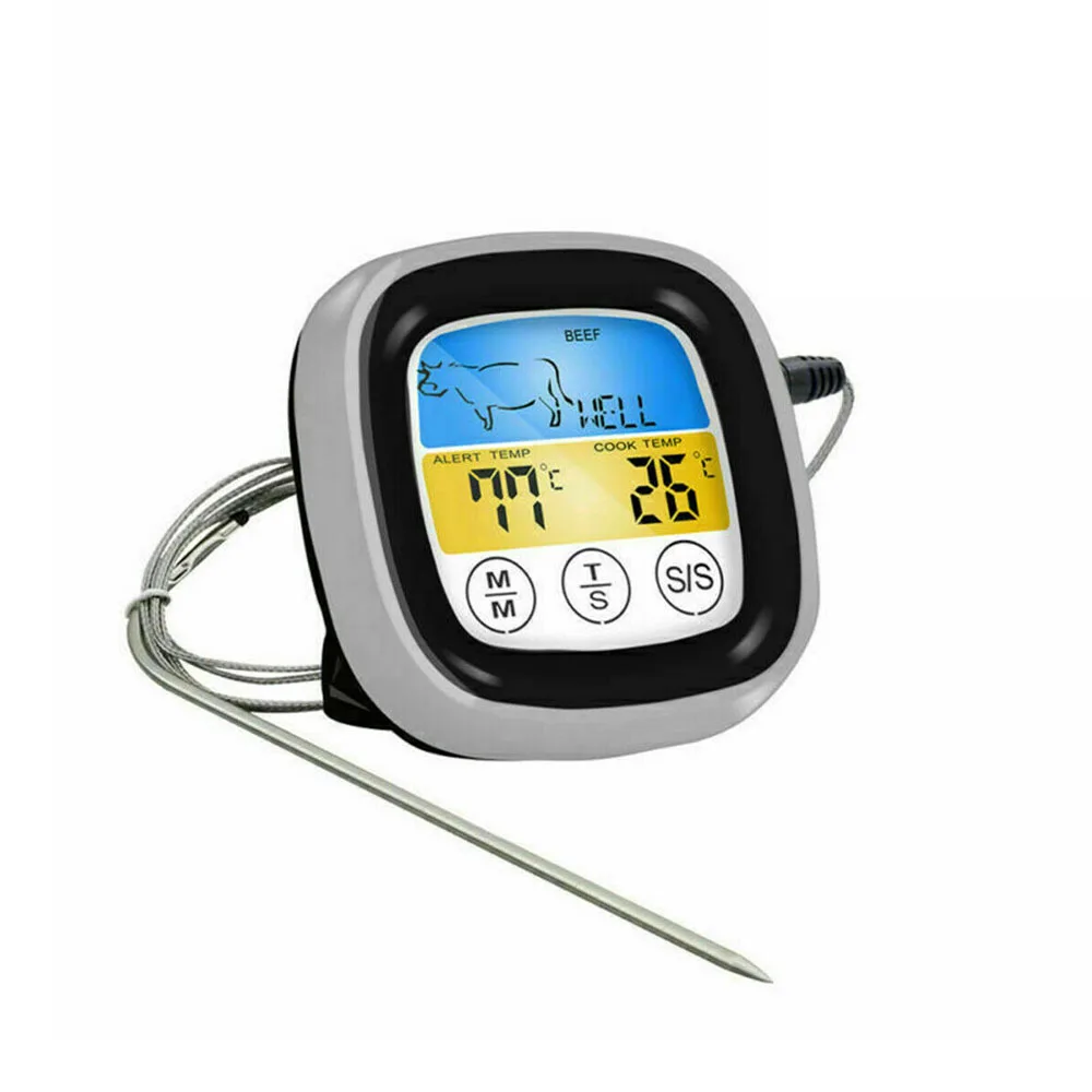Digital BBQ Cooking Oven Thermometer Meat Kitchen Food Temperature Meter for Grill Timer Function with Stainless Steel Probe
Digital BBQ Cooking Oven Thermometer Meat Kitchen Food Temperature Meter for Grill Timer Function with Stainless Steel Probe