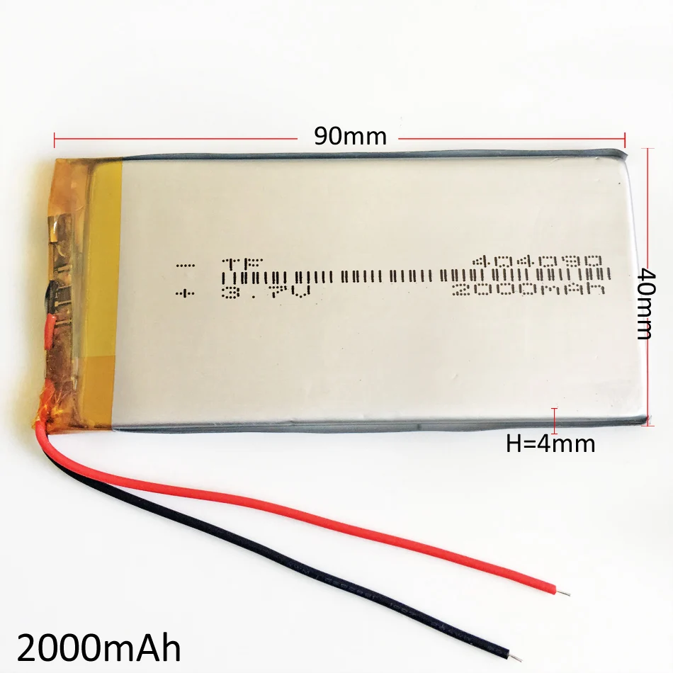 3.7V 2000mAh Lithium Polymer LiPo Rechargeable Battery Li cells power For GPS Camera speaker electronics products 404090
3.7V 2000mAh Lithium Polymer LiPo Rechargeable Battery Li cells power For GPS Camera speaker electronics products 404090