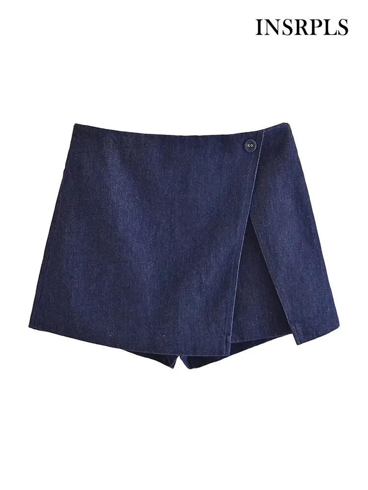 INSRPLS Women Fashion With Button Denim Wrap Shorts Skirts Vintage High Waist Side Zipper Female Skort Mujer
INSRPLS Women Fashion With Button Denim Wrap Shorts Skirts Vintage High Waist Side Zipper Female Skort Mujer