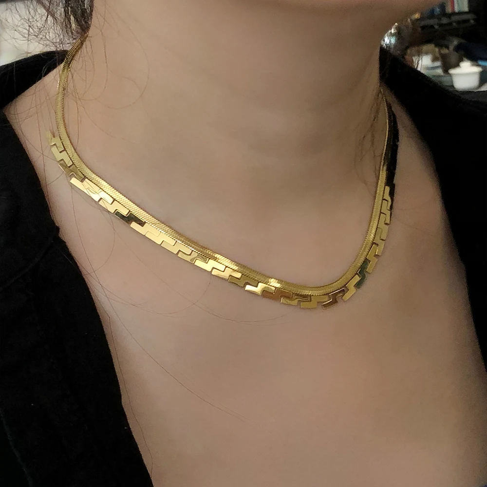Fashion Chain Stainless Steel Necklaces for Women Necklace Snake Necklace Choker Round Geometric Pendant Necklace Charm Jewelry
Fashion Chain Stainless Steel Necklaces for Women Necklace Snake Necklace Choker Round Geometric Pendant Necklace Charm Jewelry