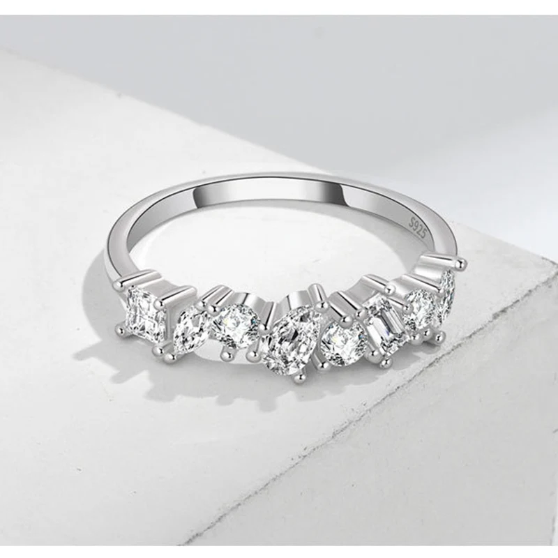 Wedding Jewelry Irregular Geometric Rhinestone Crystal Ring For Women Finger Silver Color Engagement Anniversary Gifts Anillo
Wedding Jewelry Irregular Geometric Rhinestone Crystal Ring For Women Finger Silver Color Engagement Anniversary Gifts Anillo