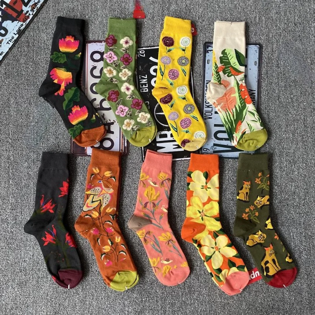Men's and Women's Illustration Design Artistic Sense Literary Vintage Style Cotton Socks Plant Flower Trend Sports Socks
Men's and Women's Illustration Design Artistic Sense Literary Vintage Style Cotton Socks Plant Flower Trend Sports Socks