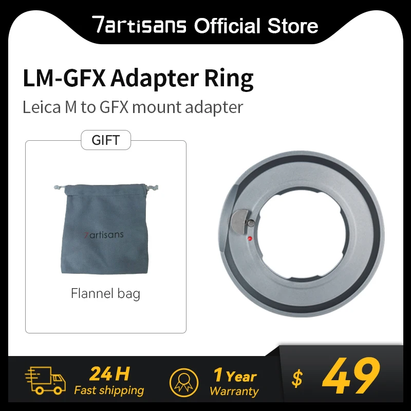 Переходное кольцо 7artisans 7artisans для объектива Leica M Mount для GFX Mount, подходит для камеры среднего формата Fuji GFX50R GFX50S
Переходное кольцо 7artisans 7artisans для объектива Leica M Mount для GFX Mount, подходит для камеры среднего формата Fuji GFX50R GFX50S
