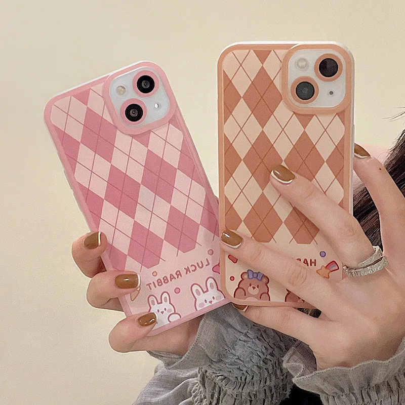 Cute Rabbit Bear Diamond Lattice Phone Case For iPhone 13 11 12 Pro Max X XR XS Max MINI 7 8 Plus Transparent Cartoon Soft Cover
Cute Rabbit Bear Diamond Lattice Phone Case For iPhone 13 11 12 Pro Max X XR XS Max MINI 7 8 Plus Transparent Cartoon Soft Cover