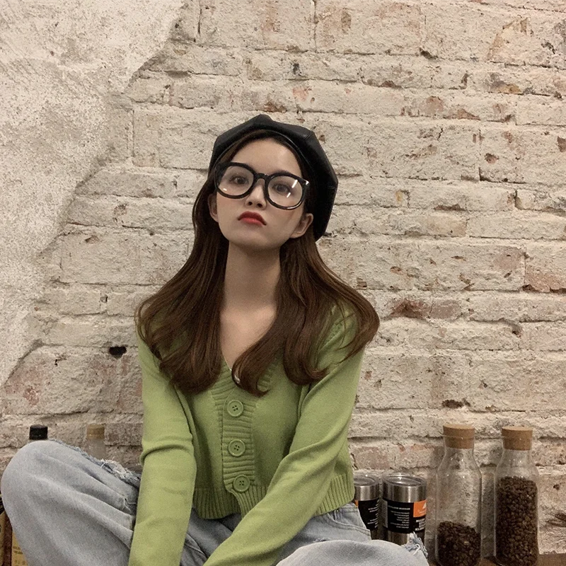 Spring And Autumn Knitted Women's Short Cardigan Short Sweater Long Sleeve V-neck Green Blue Waist Cardigan Women's Clothing
Spring And Autumn Knitted Women's Short Cardigan Short Sweater Long Sleeve V-neck Green Blue Waist Cardigan Women's Clothing