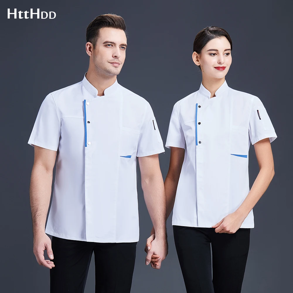 Casual Chef Restaurant Uniforms Work Shirt for Women Men's Jackets Coat Short Sleeved Food Service Cook Clothing Chef Wholesale
Casual Chef Restaurant Uniforms Work Shirt for Women Men's Jackets Coat Short Sleeved Food Service Cook Clothing Chef Wholesale