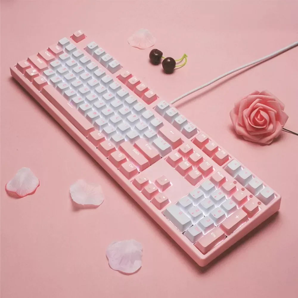 New FY108 Pink Mechanical Keyboard USB Wired Computer RU/EN Blue/Brown/Balck/Red Switch Esports Keyboard Gamer 87/108Key PBT
New FY108 Pink Mechanical Keyboard USB Wired Computer RU/EN Blue/Brown/Balck/Red Switch Esports Keyboard Gamer 87/108Key PBT
