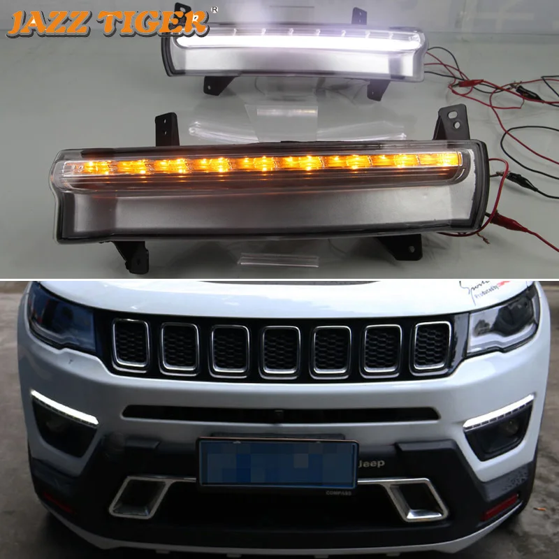 LED Daytime Running Headlamps For Jeep Compass 2016 2017 2018 2019 Daylights Yellow Turn Signal Car DRL Foglamp
LED Daytime Running Headlamps For Jeep Compass 2016 2017 2018 2019 Daylights Yellow Turn Signal Car DRL Foglamp