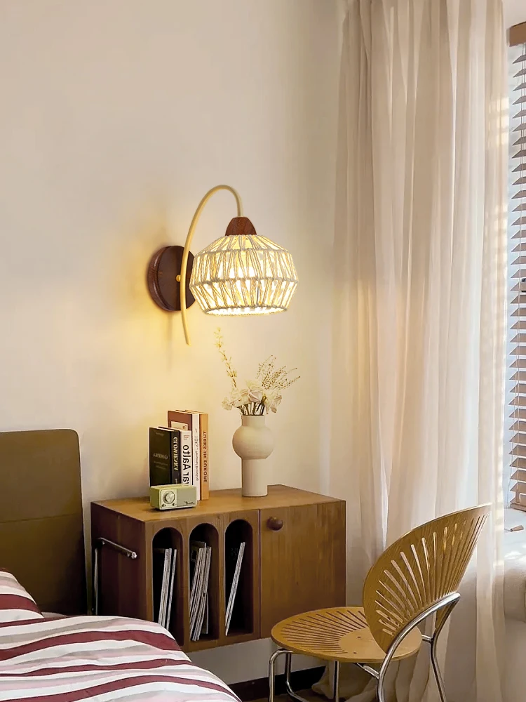 Rattan Wall Lamp Nordic and Japanese Style Retro Walnut Lamp Simple Atmosphere Corridor Aisle Bedroom Bedside LED Lamp
Rattan Wall Lamp Nordic and Japanese Style Retro Walnut Lamp Simple Atmosphere Corridor Aisle Bedroom Bedside LED Lamp