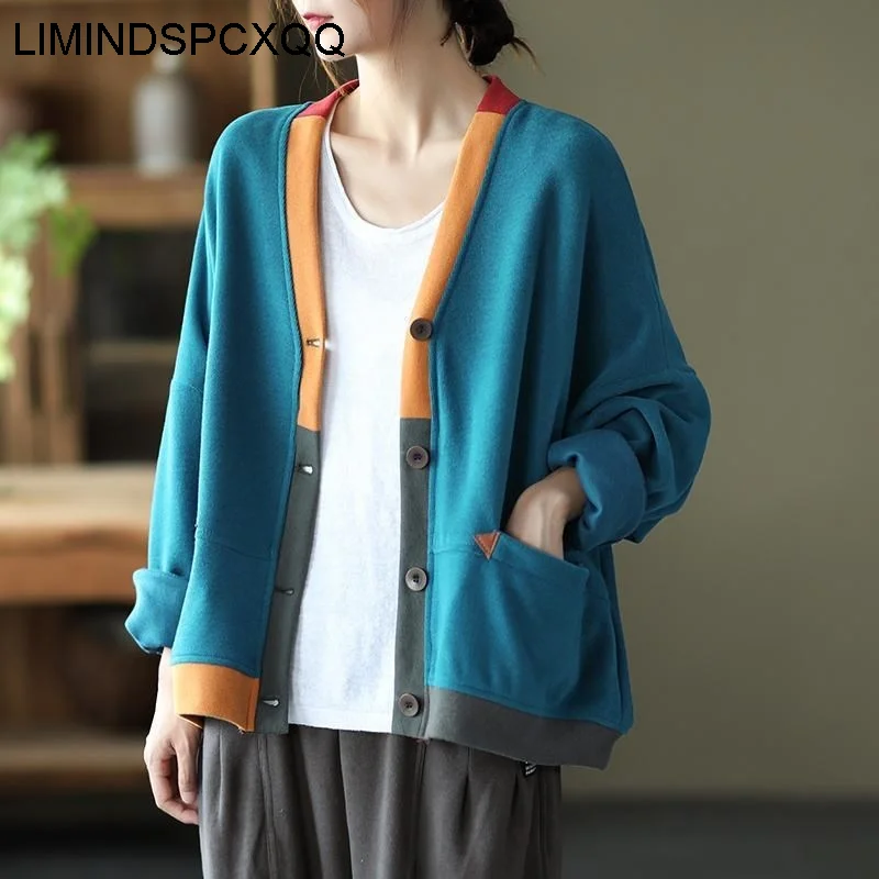 LIMINDSPCXQQ Women V-Neck Design Loose Casual Street Coat Spring British Style Female Patchwork Vintage Jackets Elegant Clothes
LIMINDSPCXQQ Women V-Neck Design Loose Casual Street Coat Spring British Style Female Patchwork Vintage Jackets Elegant Clothes